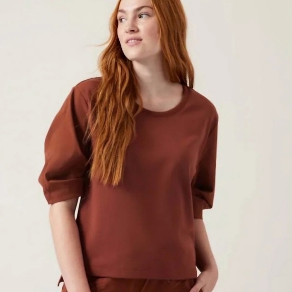 Athleta Tops - Athleta Harlow  hybrid tee chestnut L